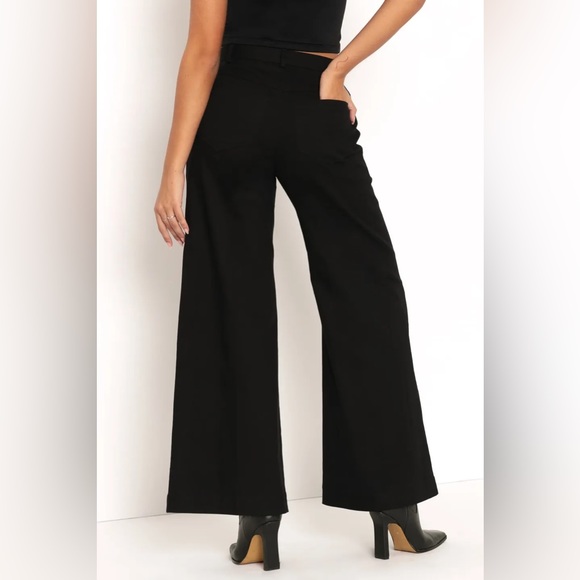 BLACKMILK Sweeper-Style Wide-Leg Mid-Rise BLACK STREET PANTS! UNISEX! - Picture 3 of 11